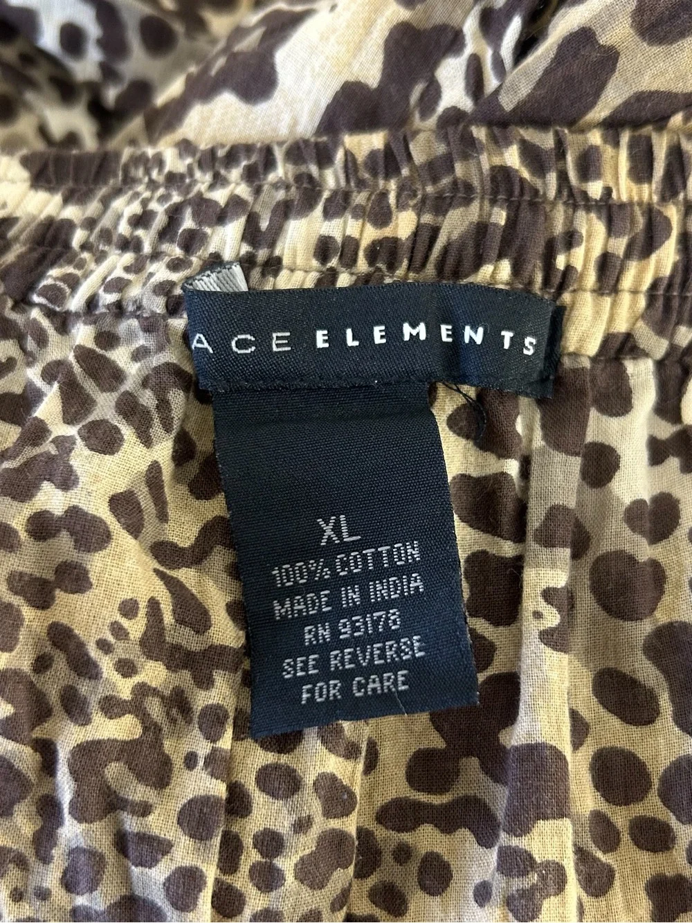 Y2K Grace Elements Leopard Animal Print Full Flowy Cotton Maxi Skirt XL